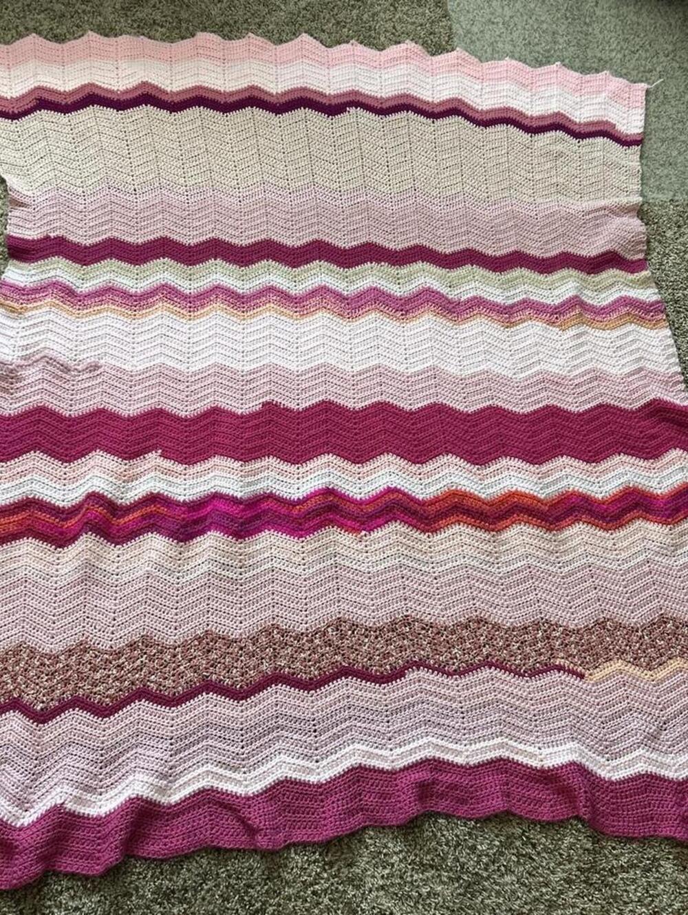 Vintage Handmade Fugly Scrapfghan - One of a Kind